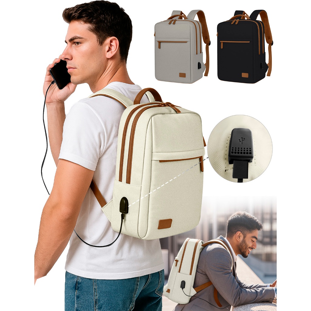 Mochila Grande Masculina Executiva Notebook Universitária Viagem Trabalho Estudo USB Moderna