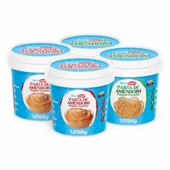Kit 04x Manicrem Pasta De Amendoim Cremosa e Crocante 100% Amendoim - 1,01kg