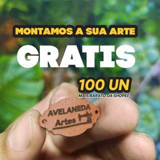 100 UN Etiquetas couro sintético personalizadas para roupas vestidos crochê laços feltro acessórios bolsas em Oferta na Shopee