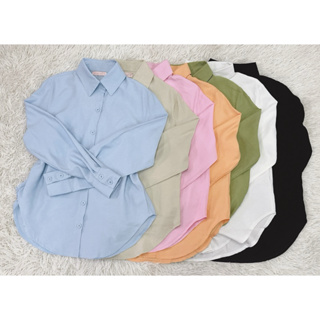 💫Camisa de manga comprida, cor fresca em Oferta na Shopee