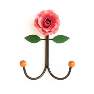 Cabideiro de Parede com Flor em Metal Artesanal | 1 flor 2 Ganchos Suporte para Roupas e Toalhas | Decoração Rústica em Oferta na Shopee