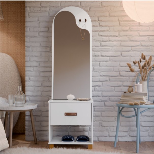 Toucador Orgânic Com 1 Gaveta – Design Com Espelho em Oferta na Shopee