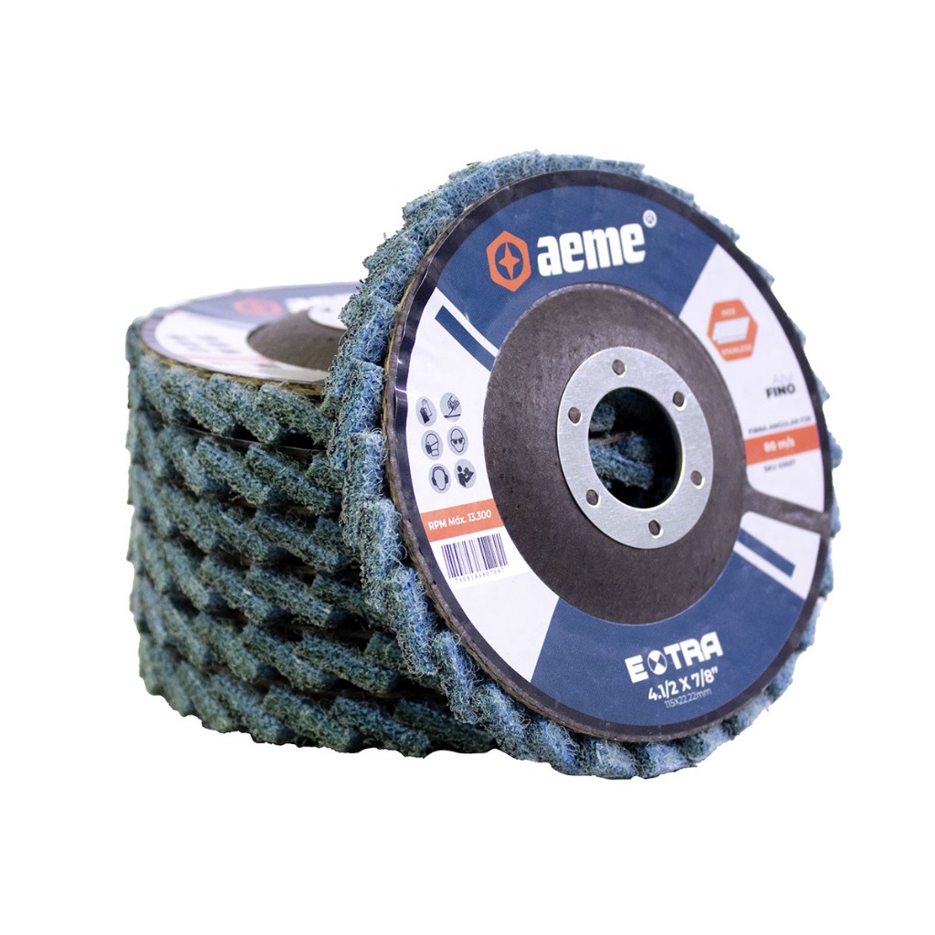 Kit 20un Disco Acabamento Extra Manta Fibra Angular 4.1/2 Fino Azul