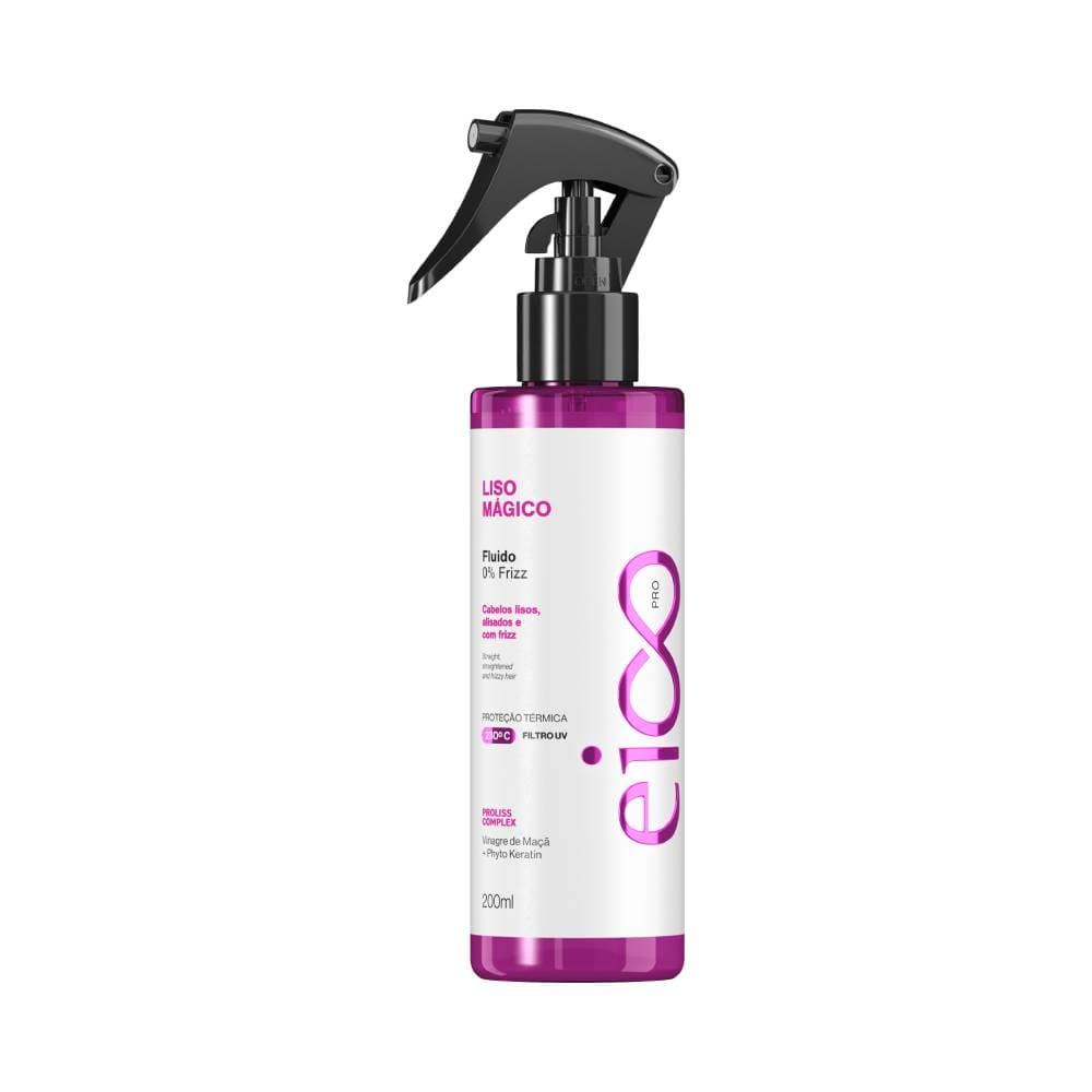 Fluido 0% Frizz Eico Professional Liso Mágico 200ml em Oferta na Shopee