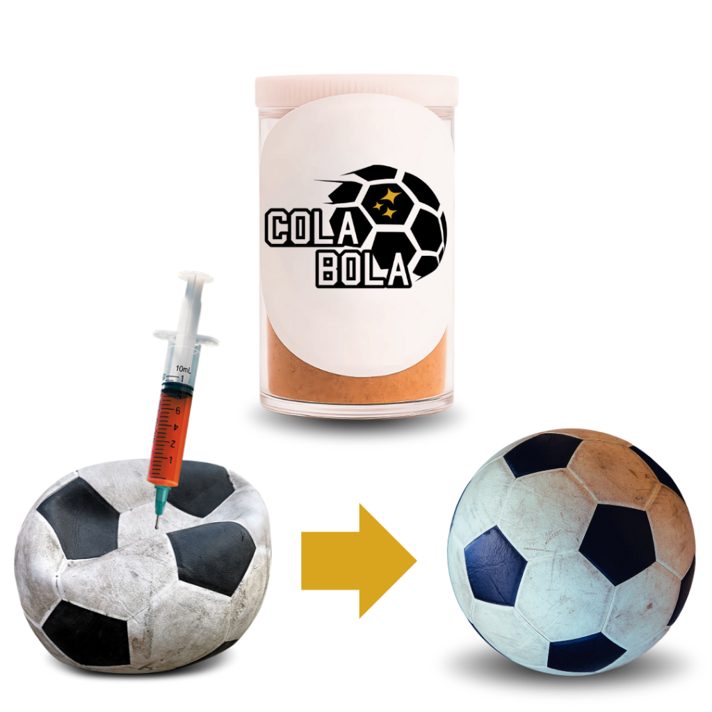 Cola Bola - Kit 10 doses Conserte Bolas de Futebol - Futsal - Futevôlei - Vôlei - Basquete - Kit 10 unidades