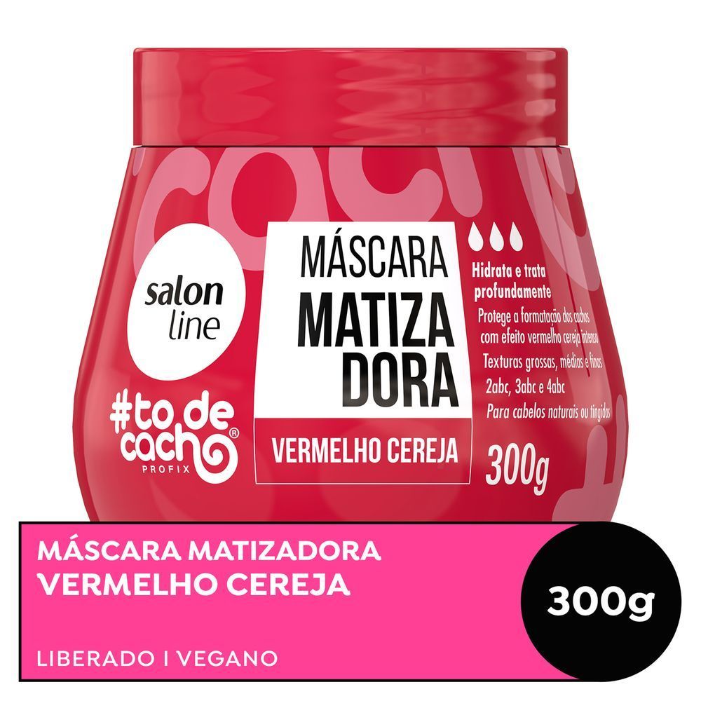 Máscara Matizadora #todecacho Vermelho Cereja 300g em Oferta na Shopee