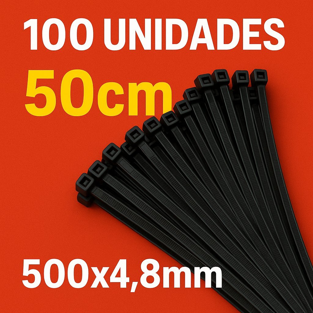 Abraçadeira Nylon 500x4,8mm 100pçs Enforca Gato Cinta Fita Lacre Plastico 50cm Tairape Preto Branco em Oferta na Shopee