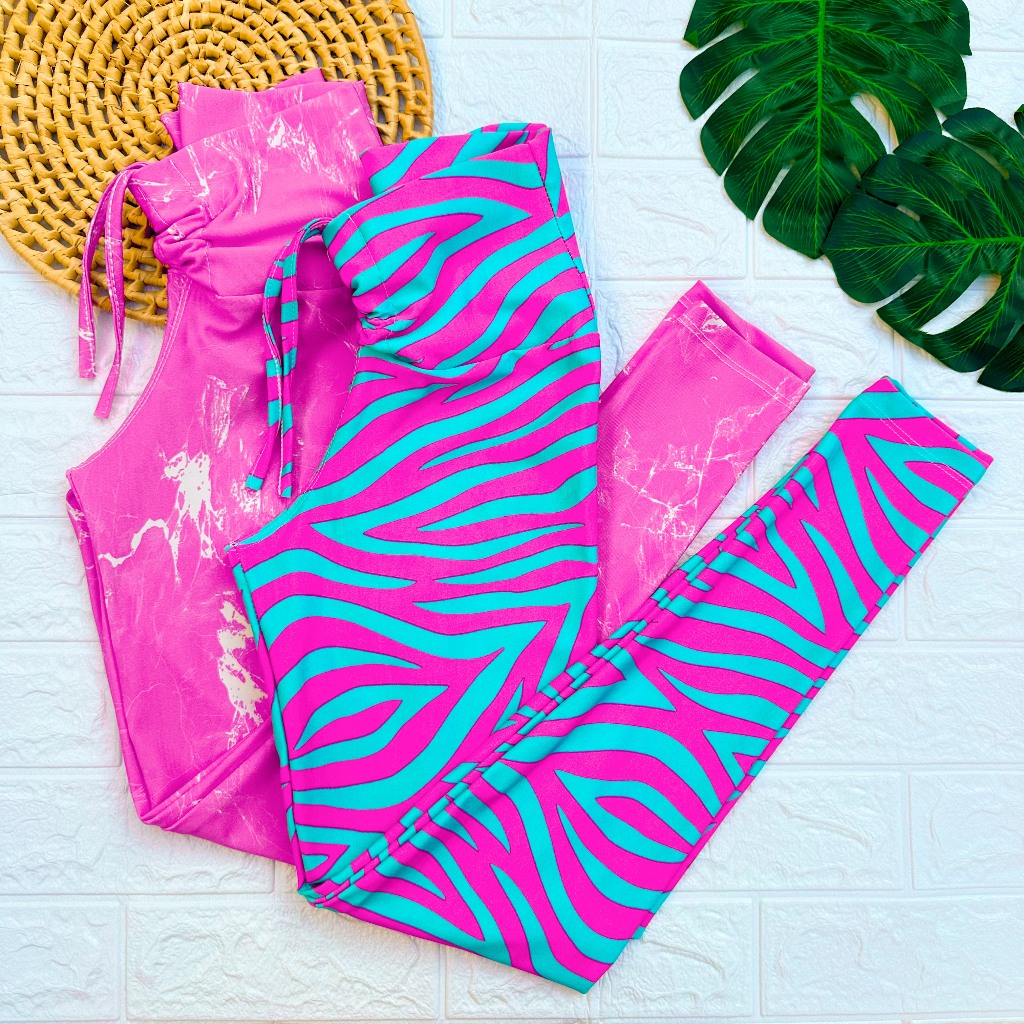 Calça Legging Academia com Cordinha Fitness Suplex Cintura Alta Fitness Estampada Zero Transparência em Oferta na Shopee