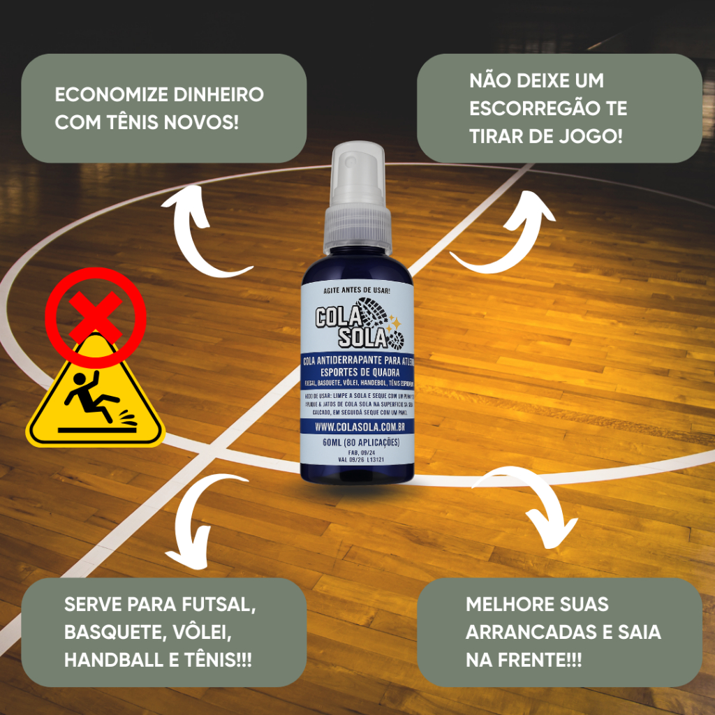 COLA SOLA - Cola Para Não Escorregar Jogando Em Quadra (Futsal, Volei, Basquete) - kit 1 unidade — imagem 2 de 2