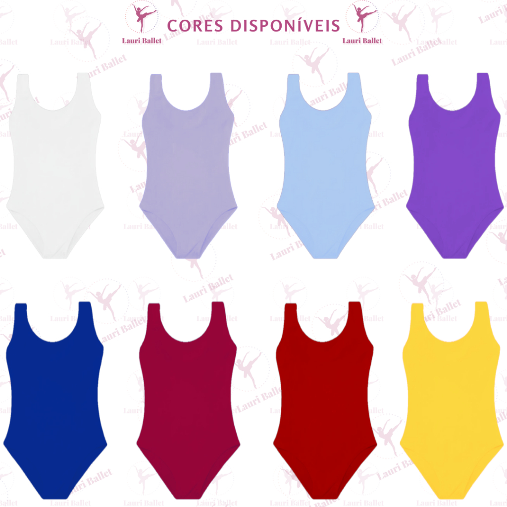Collant Regata Em Suplex Coloridos Ballet Infantil/Juvenil - Para Bailarinas