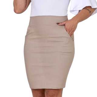Saia Secretária moderna com bolsos Evangélica Executiva lycra em Oferta na Shopee
