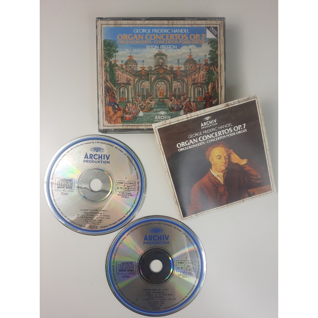 Box 2 CDs George Frideric Handel Organ Concertos Op.7 1984 Raro