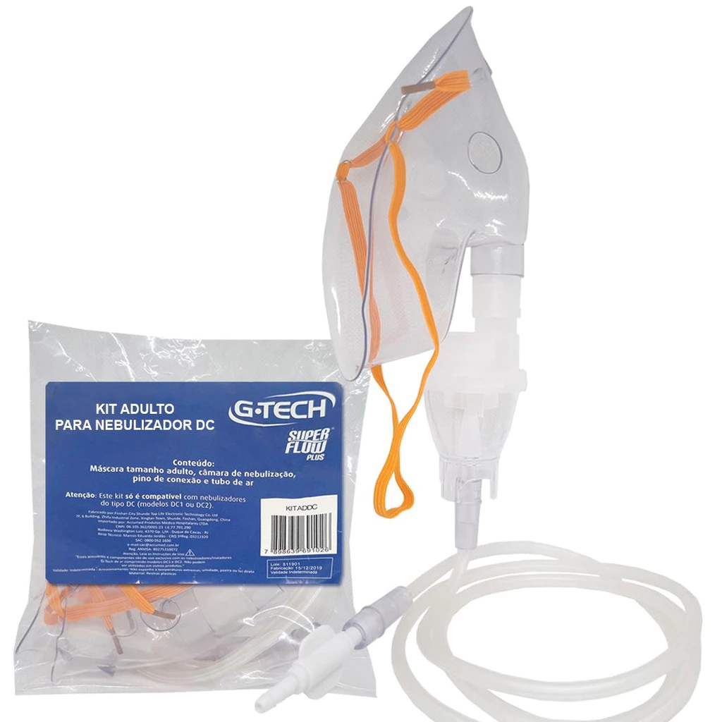 Máscara para Inalador G-Tech – Kit de Inalação Completo - DC1 e DC2, tamanho adulto ou infantil