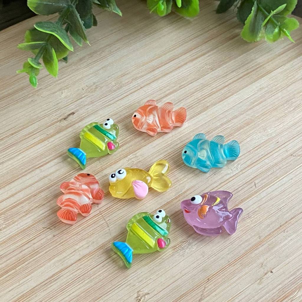 Aplique fundo do Mar sortidoS Ou Somente Peixes em resina 10 Unid Ou Mais Selecione o Modelo Na Variação