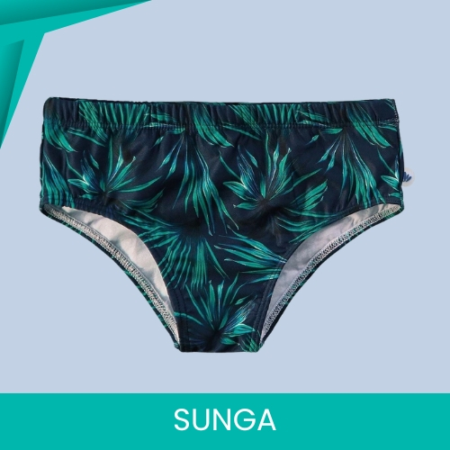 Sunga Infantil Slip Marinho Folhagem Malwee Tamanho 2