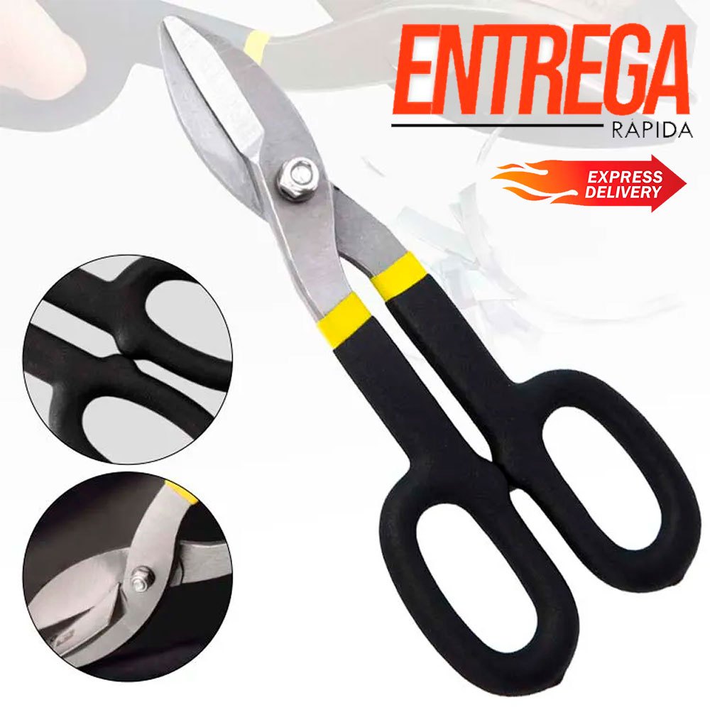 Tesoura Funileiro 10 Fertak Corte Chapas Metal Industrial Preto