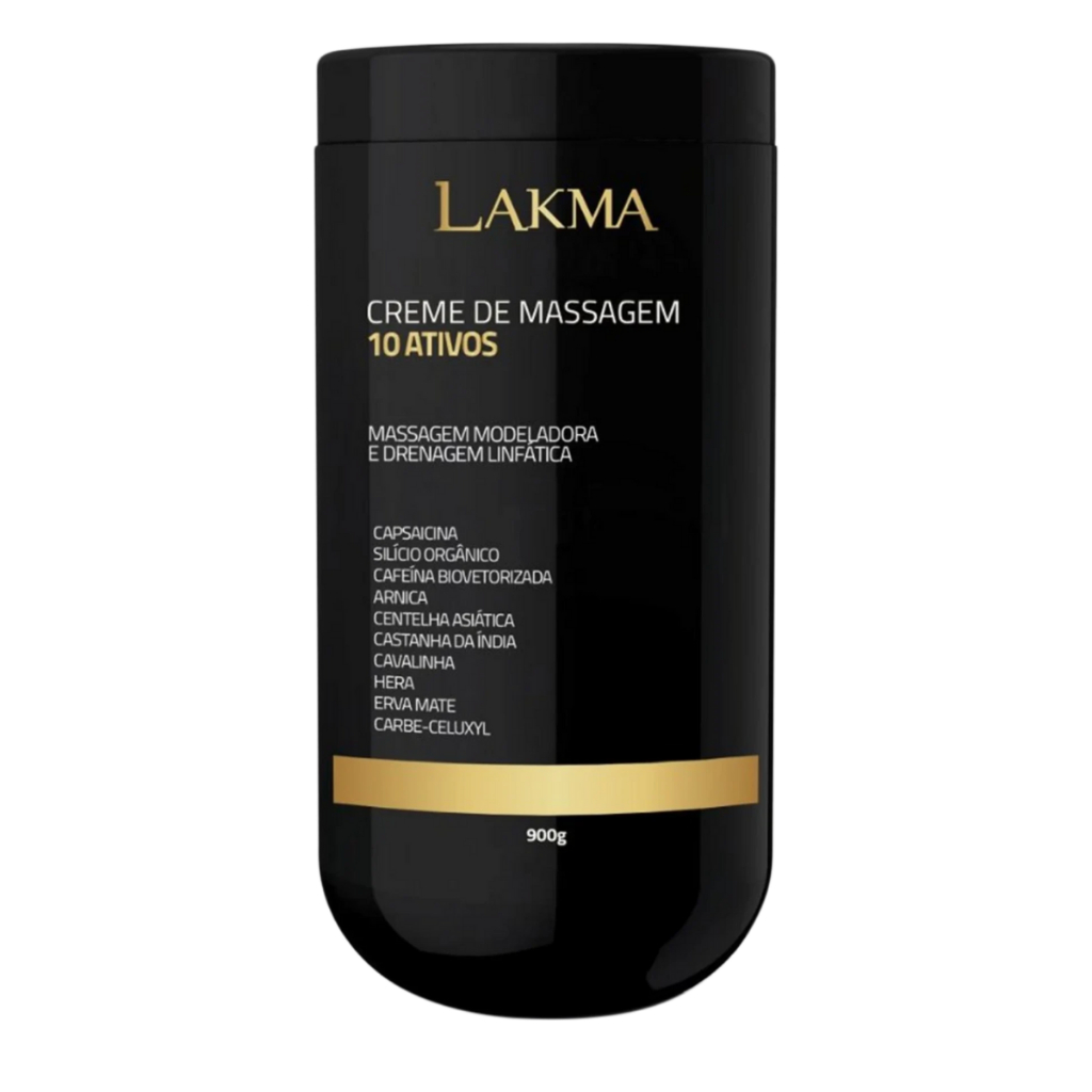 Lakma Creme De Massagem 10 Ativos Drenagem E Modeladora 900g