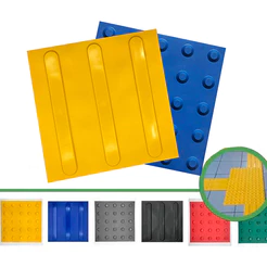 Kit 5 Piso Tátil PVC Alerta ou Direcional 25x25cm - Piso Podotátil Acessibilidade | Direct Borrachas