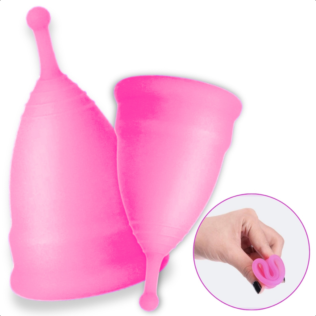 Coletor Menstrual Feminino P M Copo Ecológico Silicone Hipoalergênico Reutilizável Corrida Trabalho em Oferta na Shopee