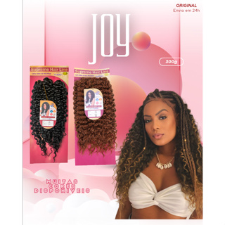 Cabelo Joy 300g Bio Proteína Ser Mulher Cacheado Textura Natural Macio Sem Tela Crochet Braids bio vegetal em Oferta na Shopee