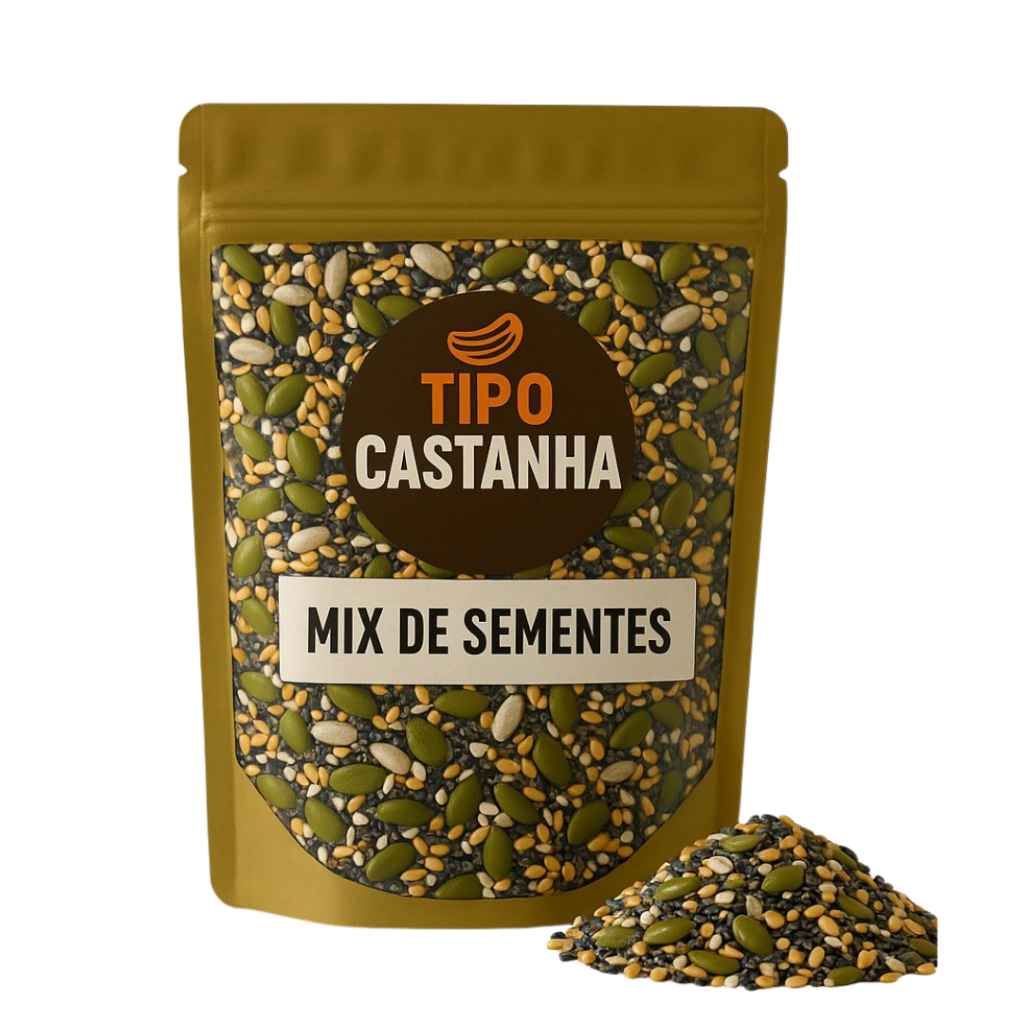 Mix de Sementes - Abóbora, Girassol, Chia, Linhaça Dourada e Gergelim 250g - 1kg e 500G Tipo Castanha em Oferta na Shopee