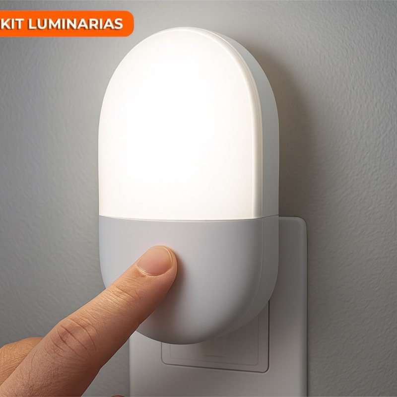 Kit 2 Luminária Led Mini Abajur De Tomada Branco Frio Quente 2 em 1 Quarto Sala Bebê Criança Bivolt em Oferta na Shopee