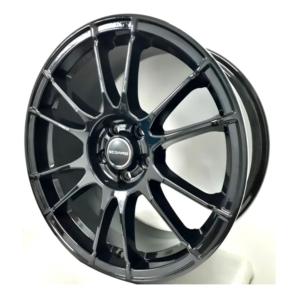Kit 4 Rodas Aro 17 5x100 Vw Fox Polo Golf Black Piano Scorro S251