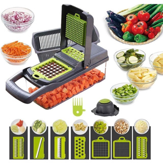 Fatiador de Legumes 16 em 1 Cortador Ralador Picador Multifuncional Cozinha com Lâminas Inox em Oferta na Shopee