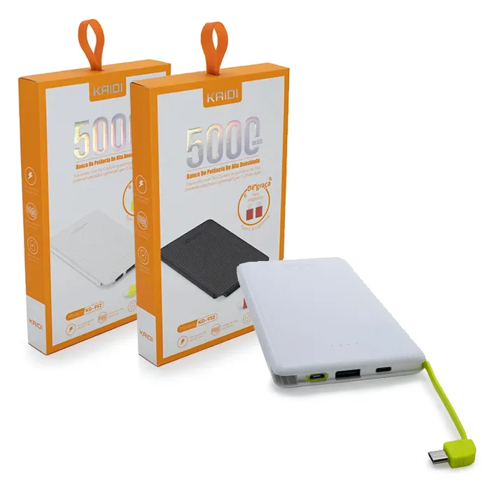 Carregador Portátil Power Bank 5000mah Kaidi Kd-952 Turbo Saída Dupla