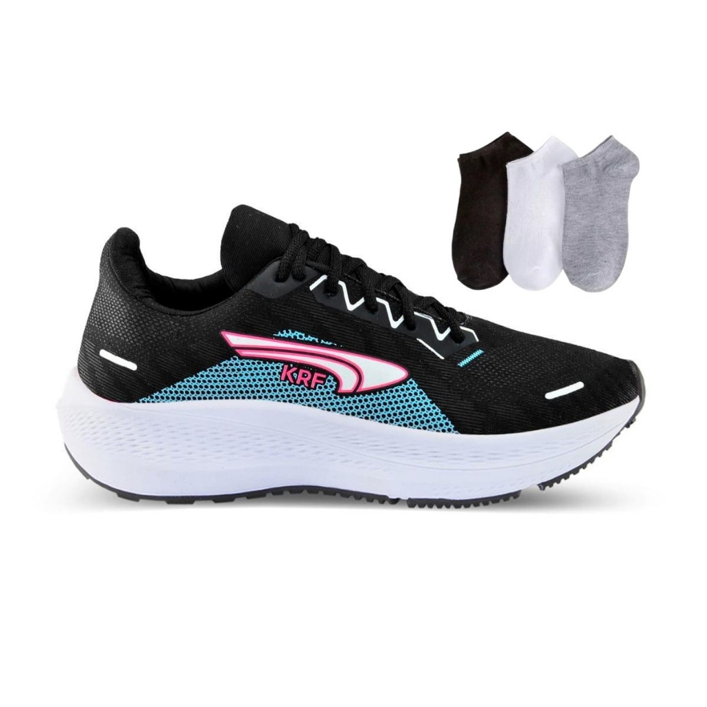 Tênis Feminino + 1 PAR de Meia 100 % Algodão Kit Esportivo Caminhada Academia | Leve Envio Imediato