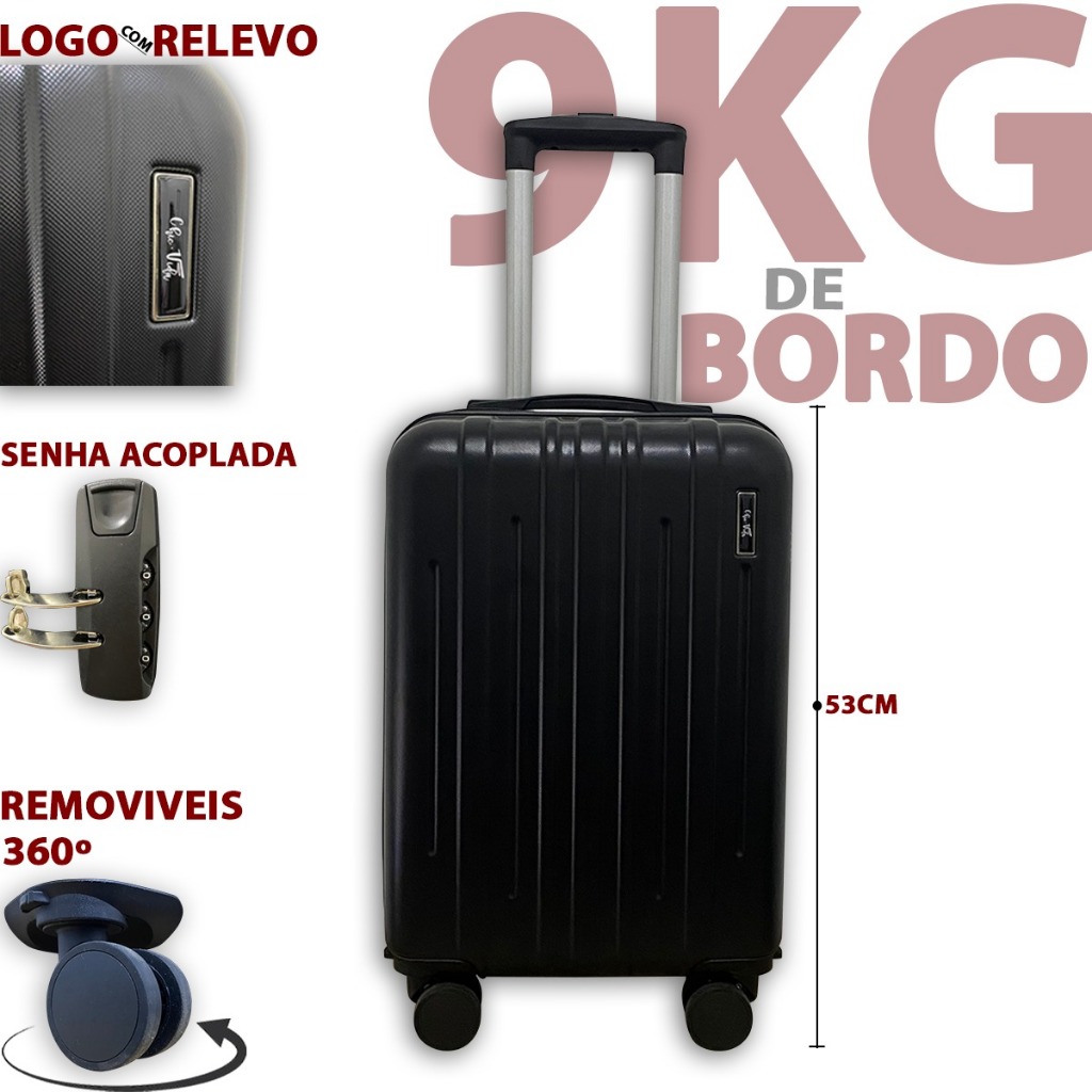 Mala de bordo ABS N18 ANAC mala de viagem 9kg -10kg ABS com roda 360 com senha menor preco promocao