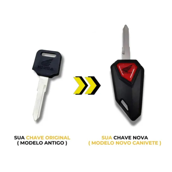 Chave Canivete Moto Honda Cb300 Twister Xre Titan Sahara Fan Pop Modelo Novo em Oferta na Shopee