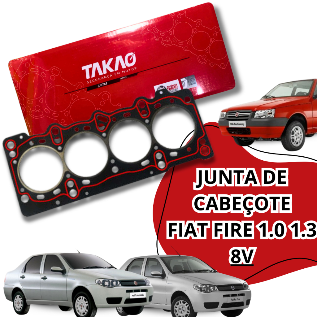 Junta Cabeçote Fiat Fire 1.0 1.3 8v Fibra Amianto Siena Palio Uno Fiorino Takao em Oferta na Shopee