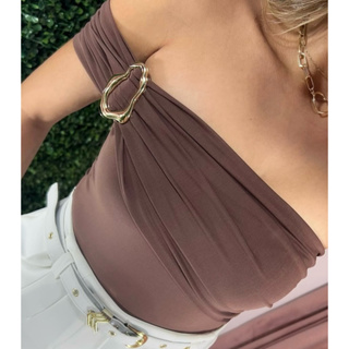 Body Feminino Fivela Orgânica Tendência 2026 Casual Elegante Moda Gringa em Oferta na Shopee