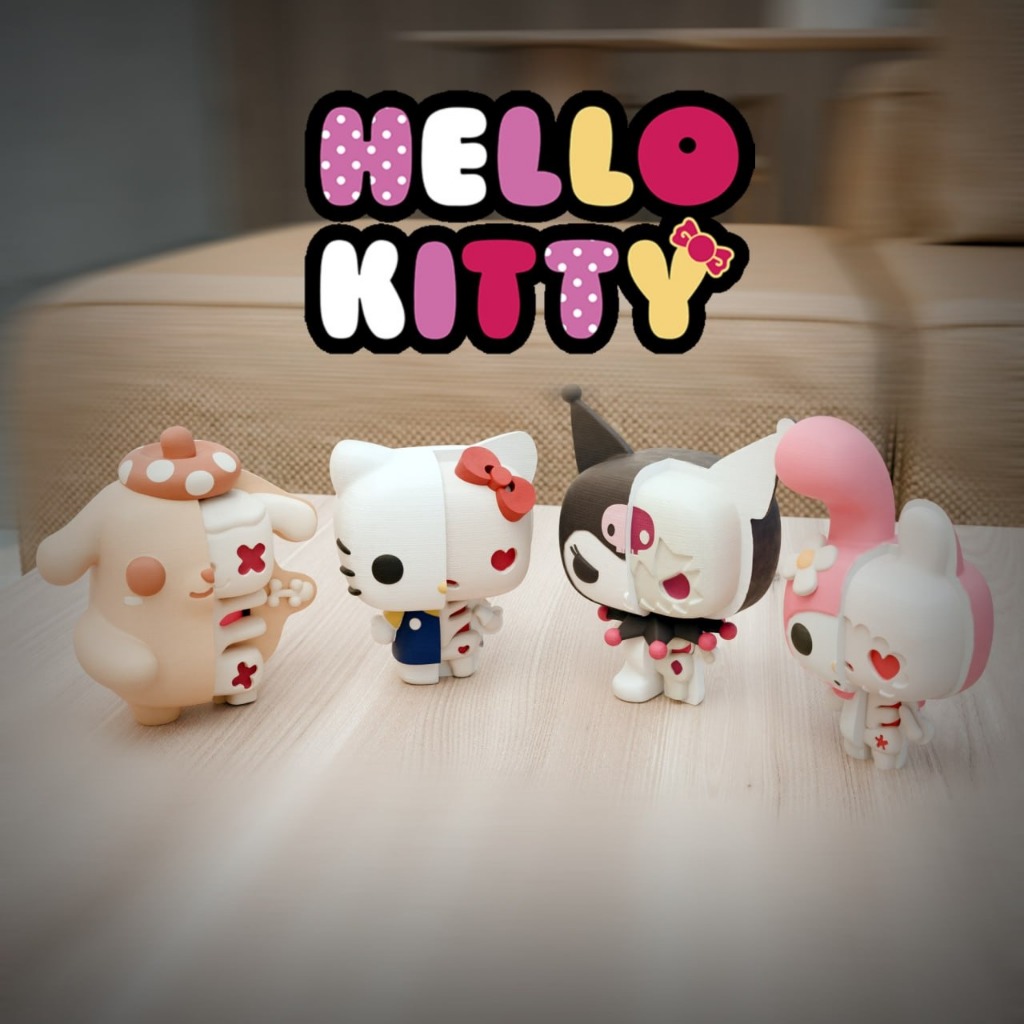 1pc 7cm HELLO KITTY  Halloween Figure Sanrio Anime Boneca Resina Miniatura Fofo