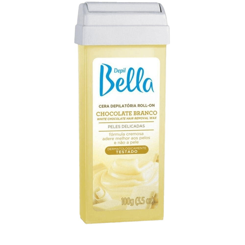 Cera Depilatória Depil Bella Roll-on Chocolate Branco 100g em Oferta na Shopee