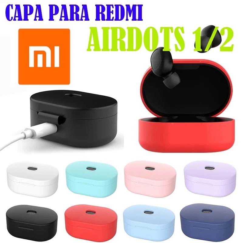 Capinha Slicone Para Redmi Airdots/2/S Protetor Case Flexivel Para Xiaomi Fone d