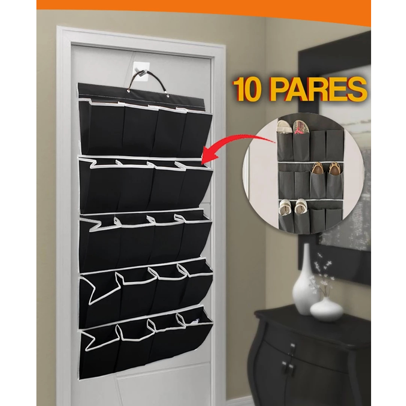 Sapateira de Porta Parede para 10 e 8 Pares de Sapato Tênis TNT Resistente - Diversas Cores em Oferta na Shopee