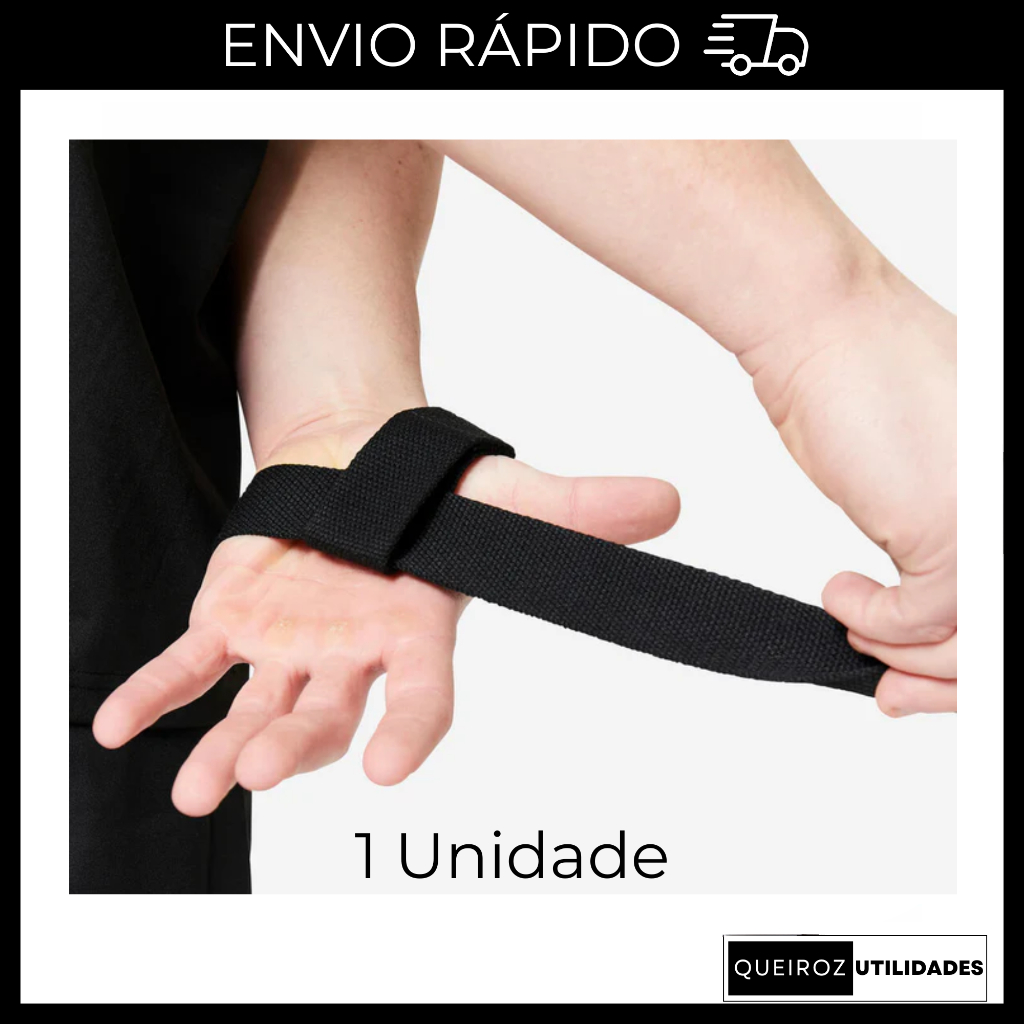 Strap Crossfit LPO Musculação Academia - Tala Strap Treino - Resistente Cor Preto - 1 unidade
