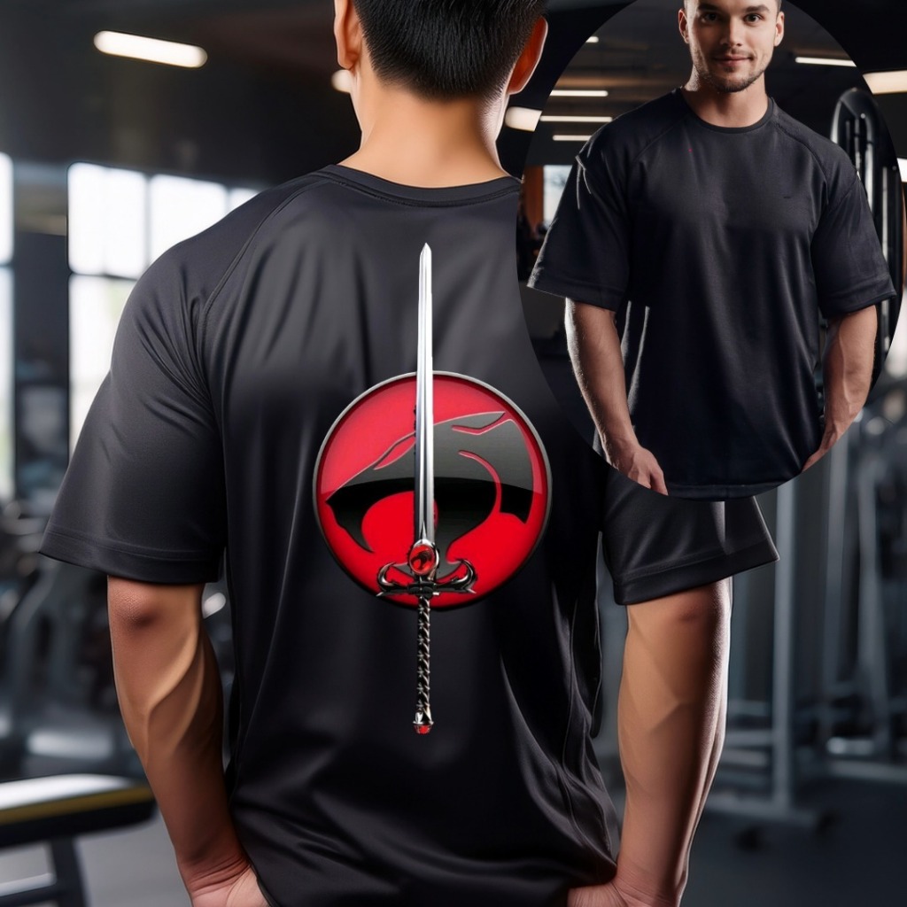 Camisa Camiseta Oversized Treino Academia Estampada Thundercats Desenho Animado  Básica Larga Streetwear 100% Algodão