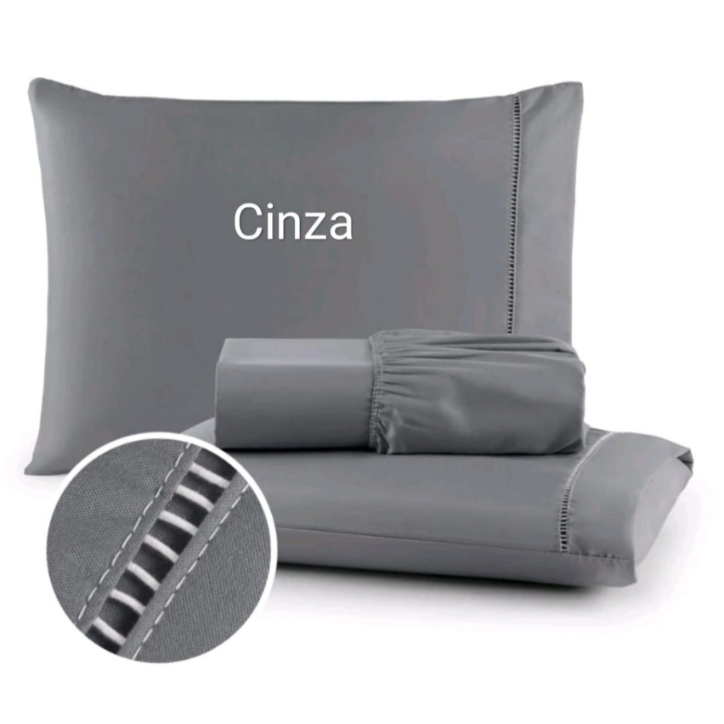 JOGO DE LENÇOL SOLTEIRÂO KING BOX 2 PÇS MICRO PERCAL 400 FIOS COM PONTO PALITO em Oferta na Shopee