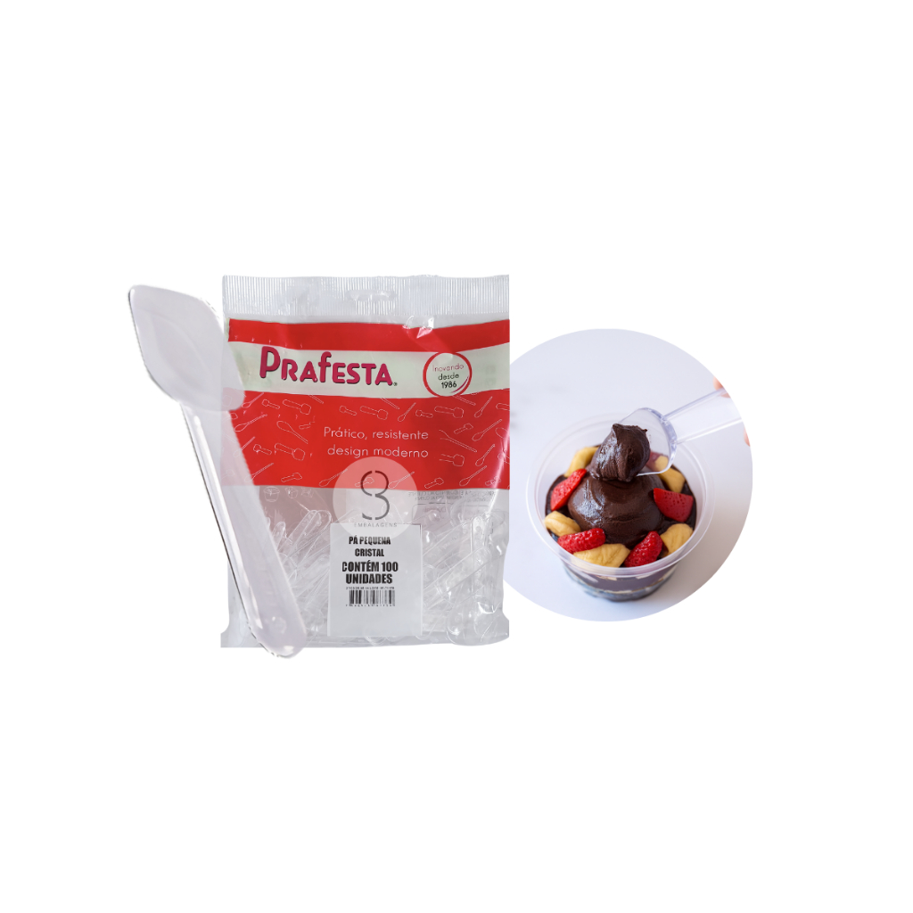 300U Pazinha Cristal P/ Sobremesa Degustação Resistente Doce