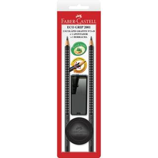 Kit 2 Lápis Grafite Preto Faber Castell + Apontador e Borracha SM/2001PRAP Imperdível em Oferta na Shopee