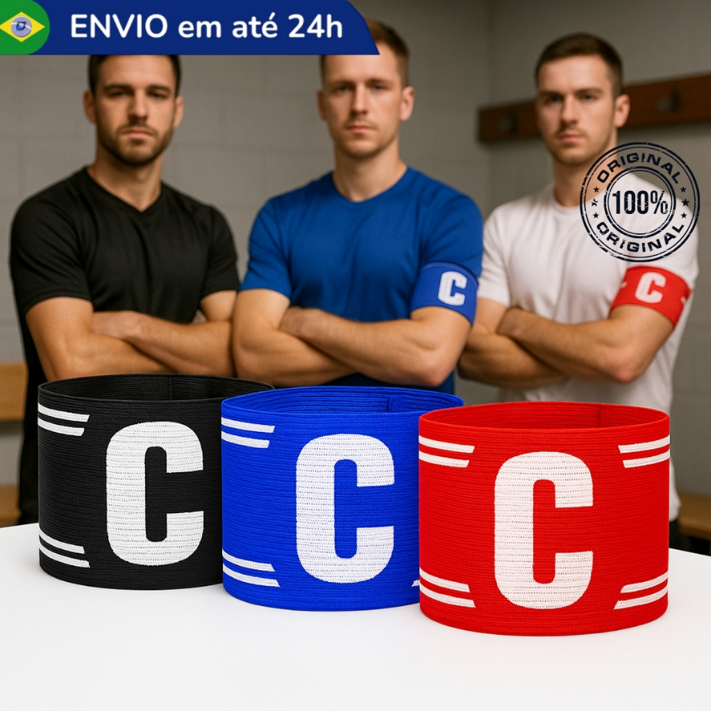 Faixa Capitão Futebol Campo Futsal Society Elástica Braçadeira Poker Futebol Ajustável Confortável