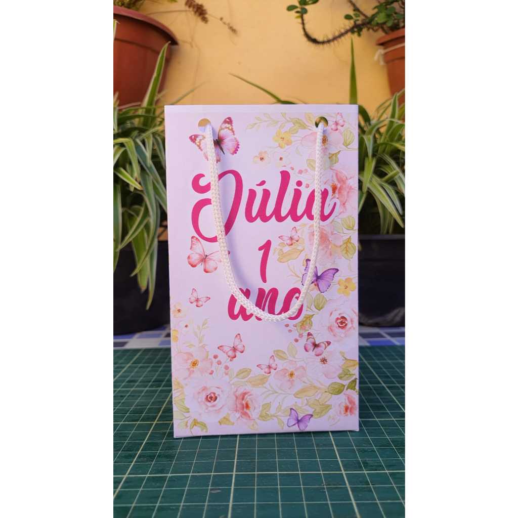 Kit Sacolinhas Personalizadas Jardim Encantado Borboletas
