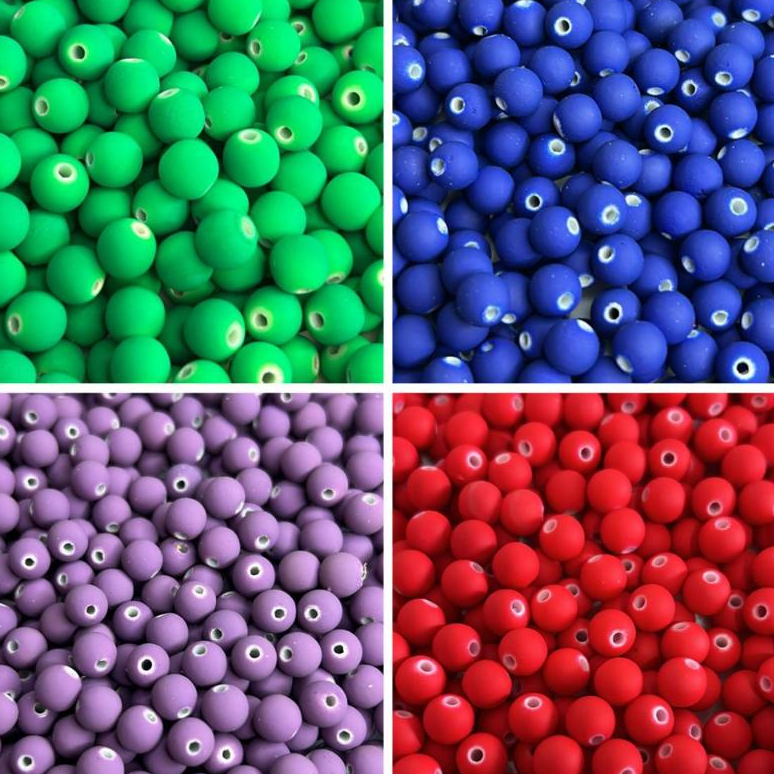 Bolinha Emborrachada Passante Cores 8mm P/Colar Pulseira Artesanato em Oferta na Shopee