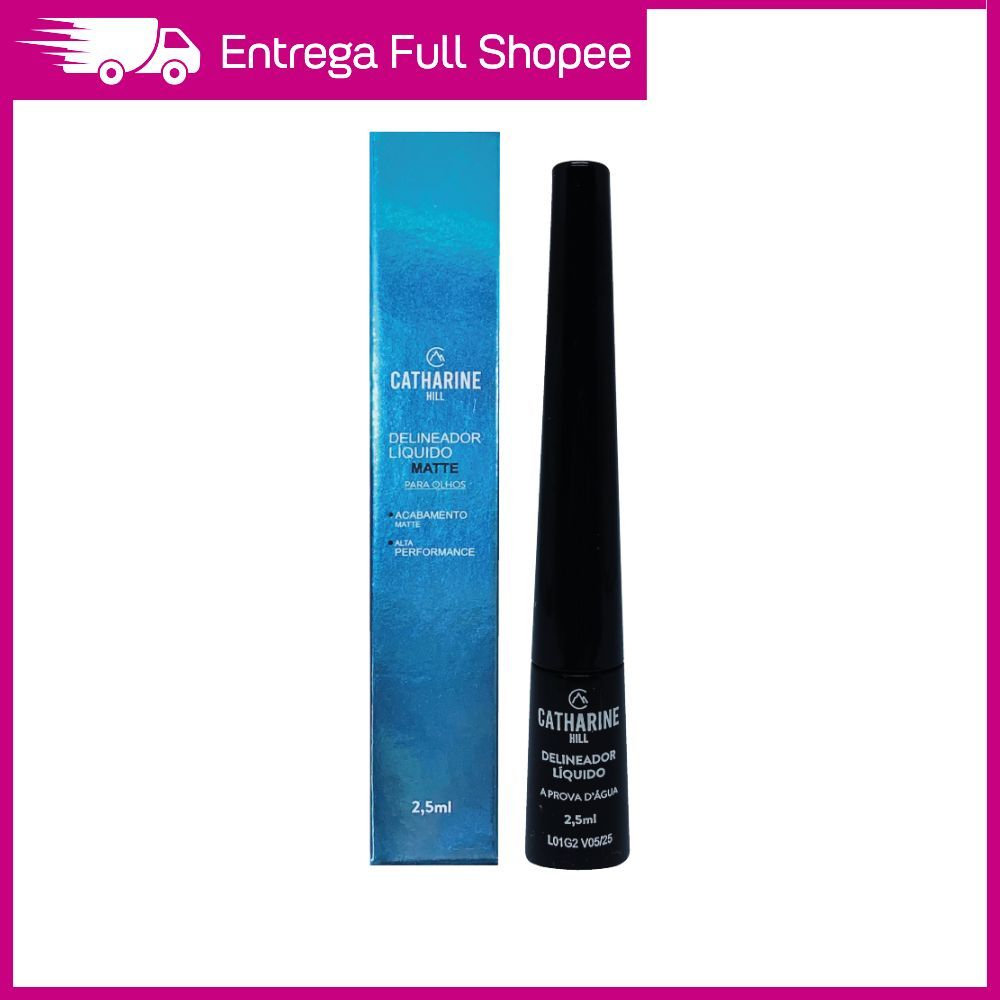 Delineador Líquido Preto Matte Catharine Hill 2,5ml Vegano Secagem Rápida