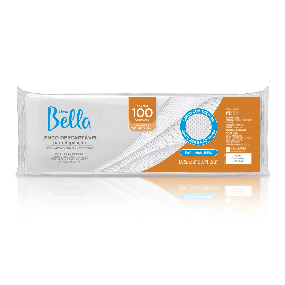 Lenço com Textura Depil Bella Para Depilação 100 fls em Oferta na Shopee