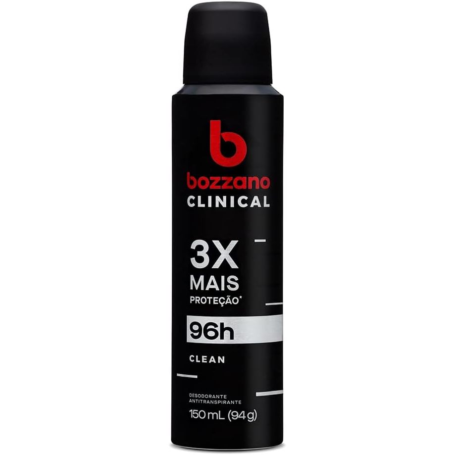 Desodorante Antitranspirante Bozzano Aerossol Clinical Clean Com 150ml em Oferta na Shopee