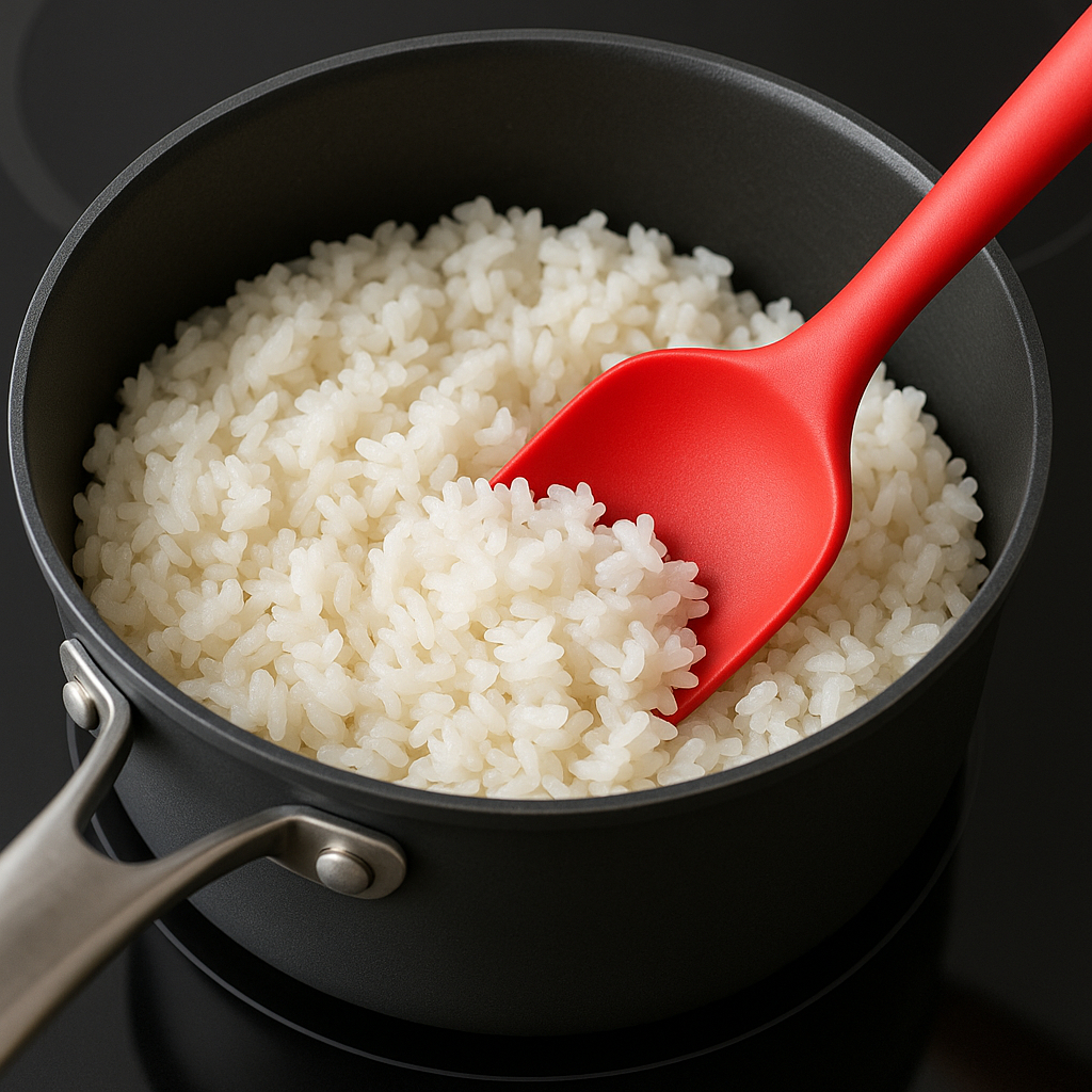 Espátula Colher Para Mexer Arroz de Silicone Resistente Cozinha Colher Multiuso Cabo Ergonômico 27Cm